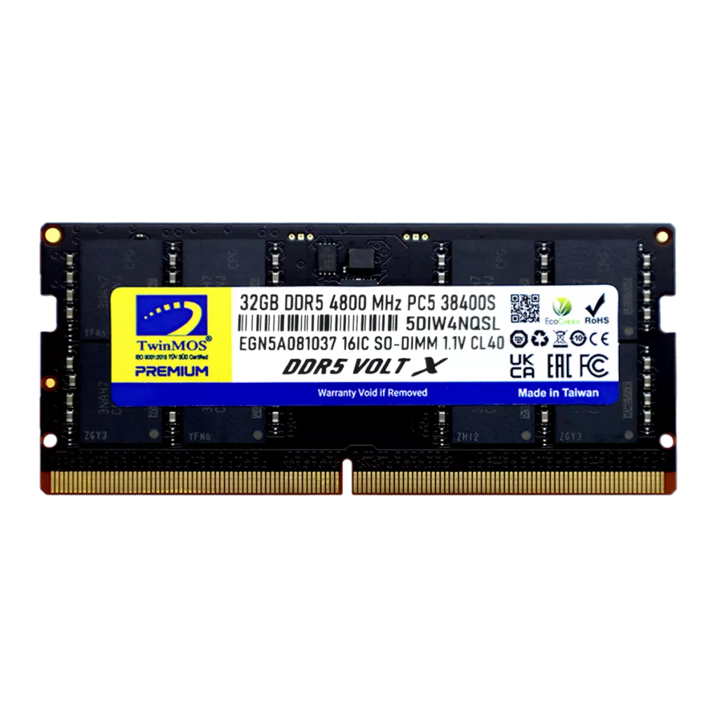 TWINMOS 32GB DDR5 4800MHZ CL40 NOTEBOOK RAM VOLT X TMD532GB4800S40