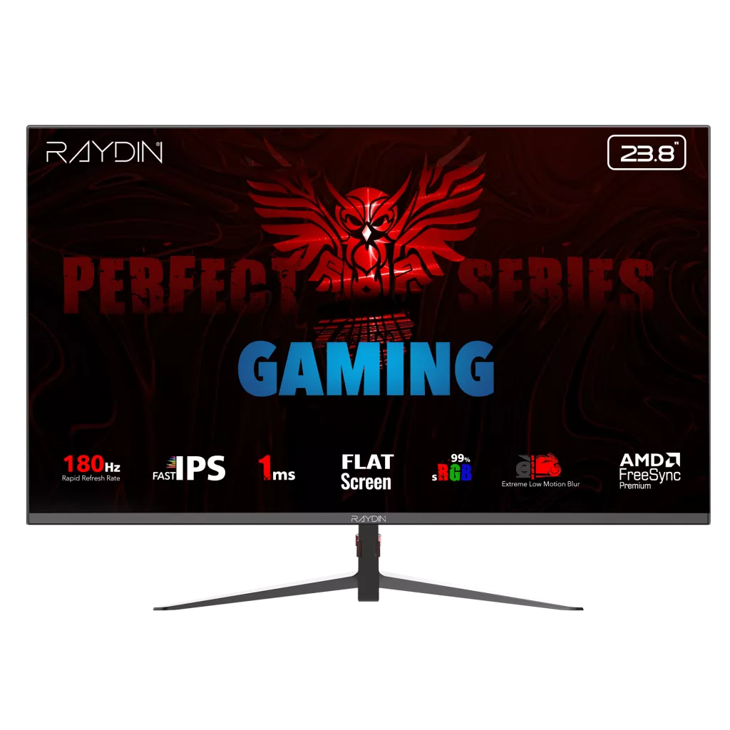 RAYDIN MM24DFI-180HZ, 23.8", 1ms, 180Hz, Full HD, 300 nits, HDMI, DP, IPS LED, Flat, Frameless, FreeSync Gaming Monitör