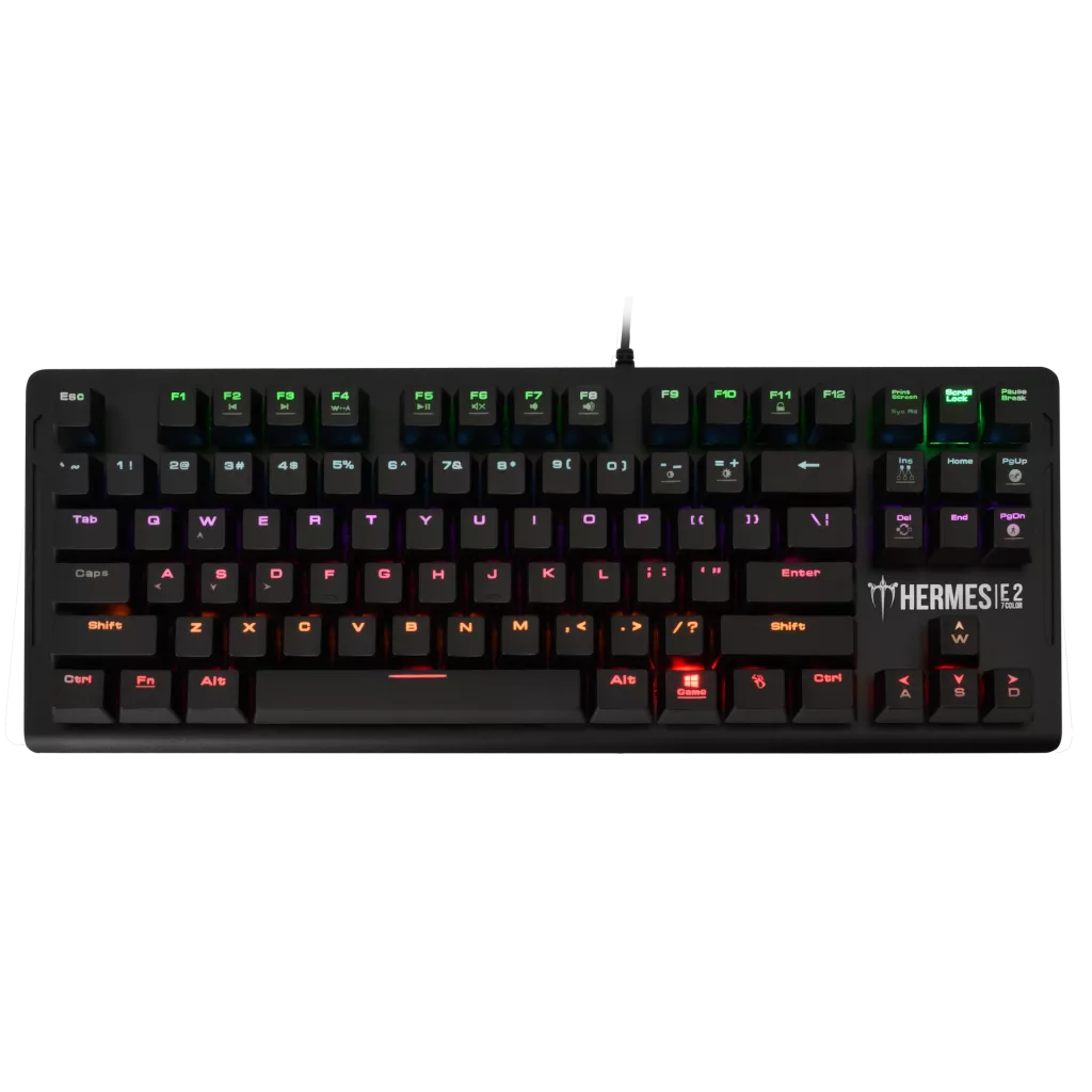 GAMDIAS HERMES-E2, USB Kablolu, İngilizce,  Rainbow Backlight, Blue Mekanik Switch, Gaming Klavye