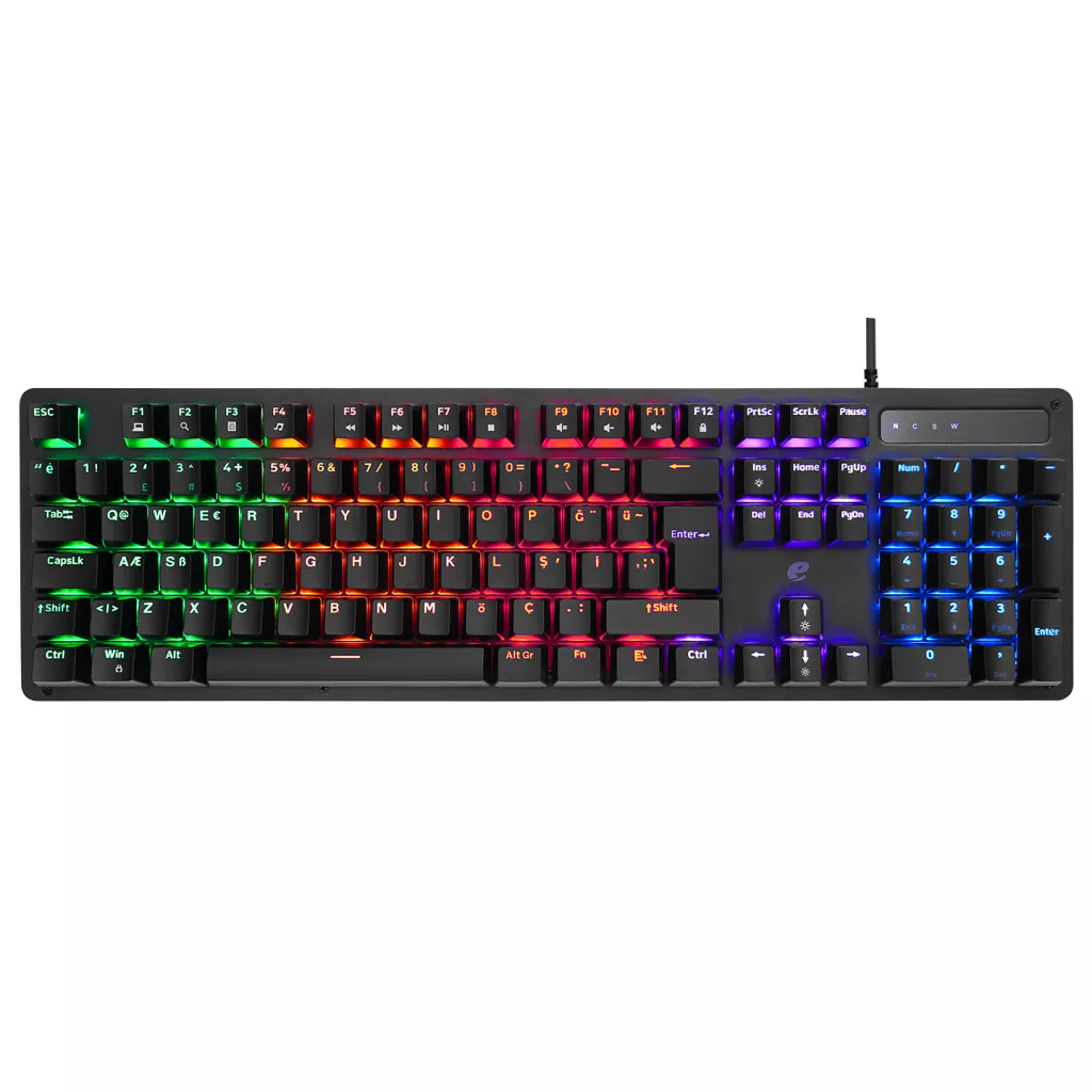 ACER eMachines, EAK104, Siyah, USB Kablolu, RGB Backlight, RED Mekanik Switch, Türkçe Q, 104 Tuşlu, Gaming Klavye