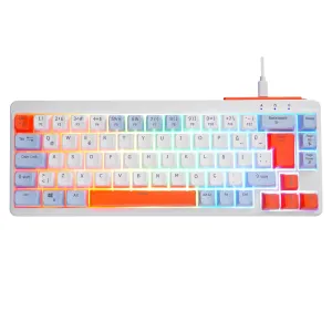 ACER eMachines, EAK810, Beyaz, USB Kablolu, Rainbow Backlight, Membran Renkli Tuşlar, Türkçe Q, 68 Tuşlu, Gaming Klavye