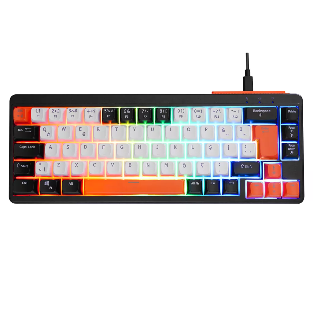 ACER eMachines, EAK810, Siyah, USB Kablolu, Rainbow Backlight, Membran Renkli Tuşlar, Türkçe Q, 68 Tuşlu, Gaming Klavye