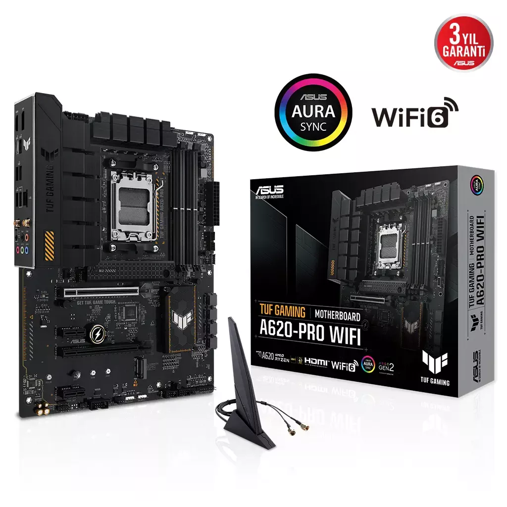 ASUS TUF A620-PRO GAMING WIFI-6 DDR5 HDMI DP PCIE 4.0 AM5 ATX                                       