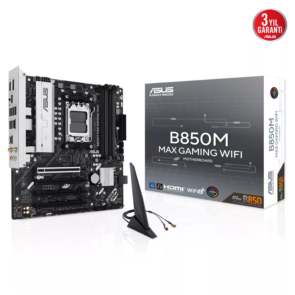 ASUS B850M MAX GAMING WIFI6 DDR5 HDMI DP PCIE 5.0 AM5 mATX