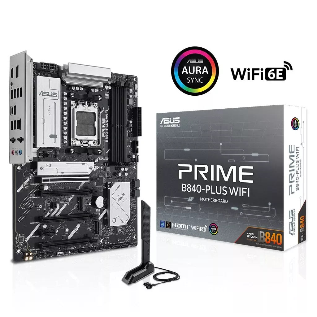 ASUS PRIME B840-PLUS WIFI-6E DDR5 HDMI DP PCIe 16X v4.0 AM5 mATX